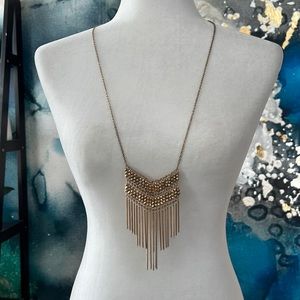 Fringe long line necklace